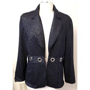 LIORAH Black Sparkle Wool Blend Blazer/Jacket Size-14